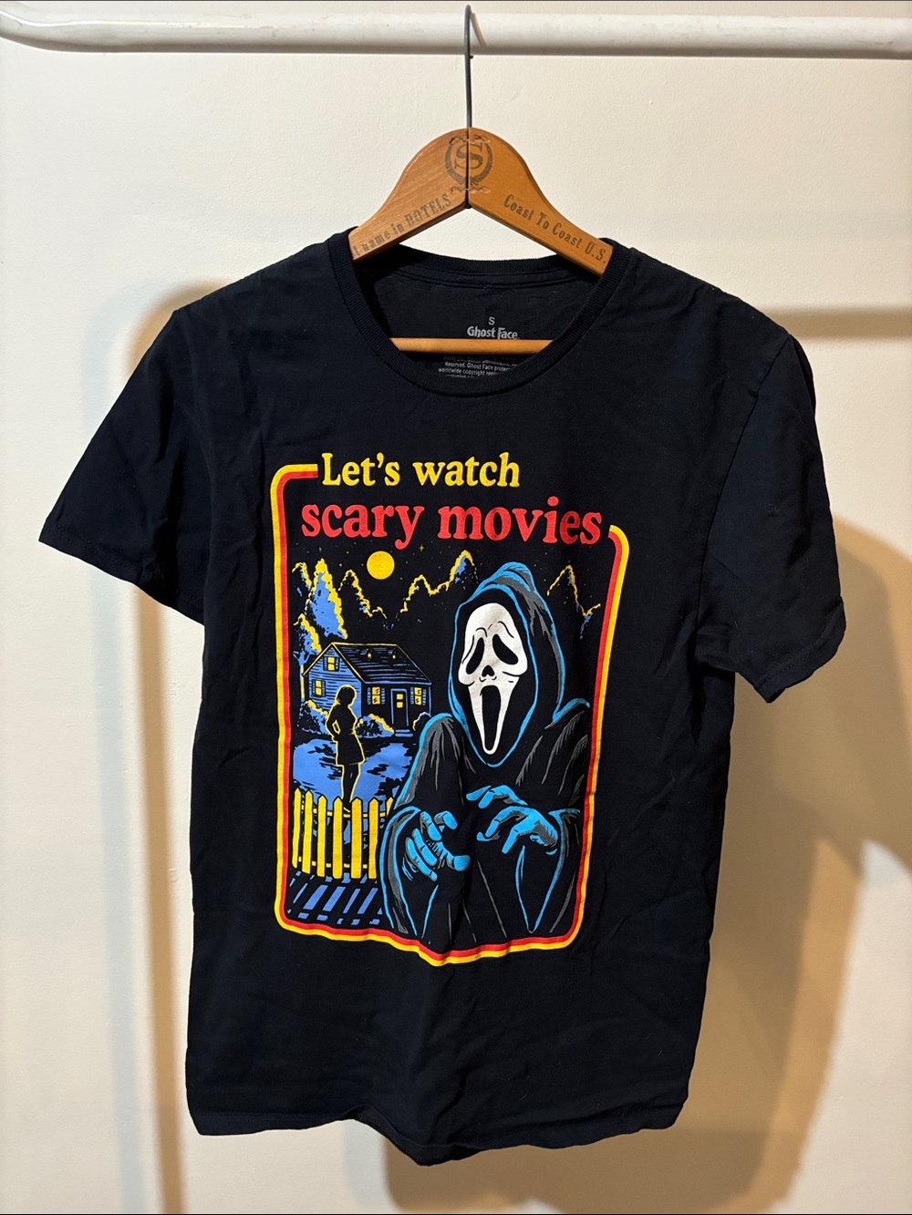 Black 'Let’s Watch Scary Movies' Graphic Tee